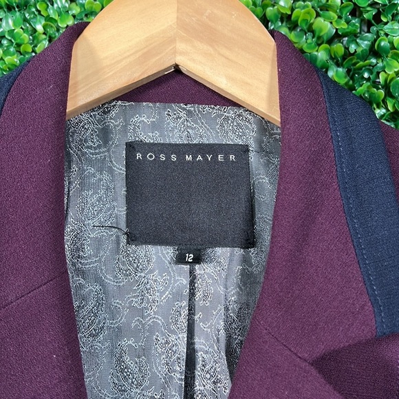 ROSS Myer Purple Navy Blazer with Purple Buttons size 12 - Picture 3 of 9